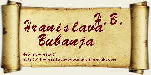 Hranislava Bubanja vizit kartica